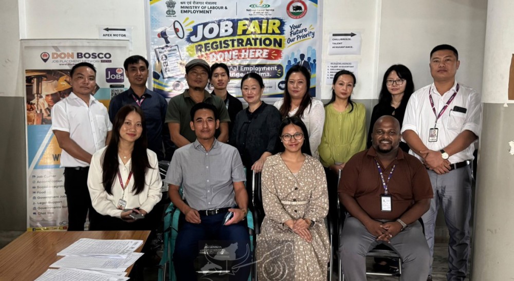 Officials pose for a photo during a job fair held at the Regional Employment Exchange, Kohima on September 25. (DIPR Photo)